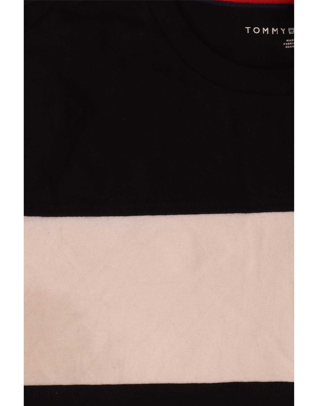T-shirt da uomo Tommy Hilfiger Top in cotone color block medio nero