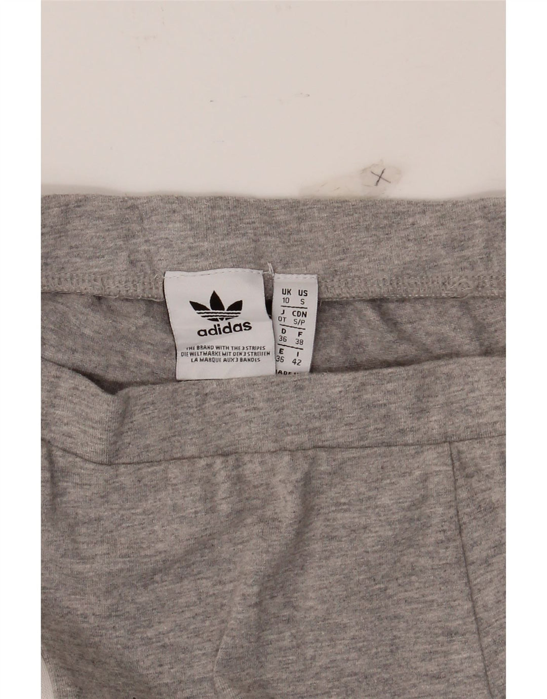 ADIDAS Womens Graphic Leggings UK 10 Small Grey Cotton Vintage Adidas and Second-Hand Adidas from Messina Hembry 