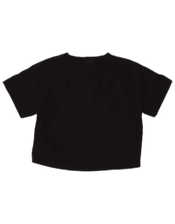 T-shirt corta Reebok per ragazze 10-11 anni in cotone nero