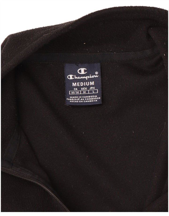 Maglione in pile Champion da uomo con zip e collo medio nero
