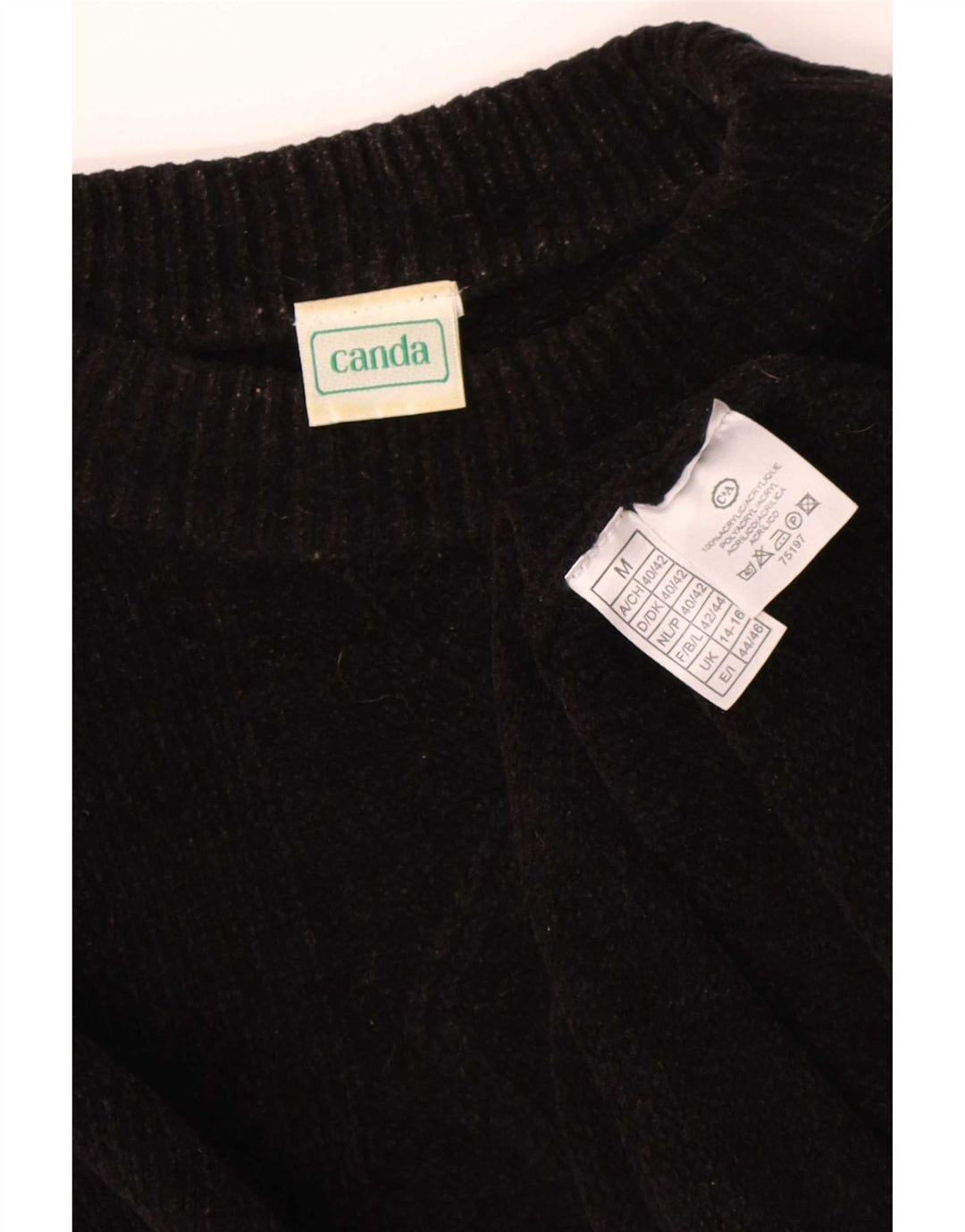 Maglione maglione oversize da donna con collo dolcevita Canda UK 14/16 Medio Nero