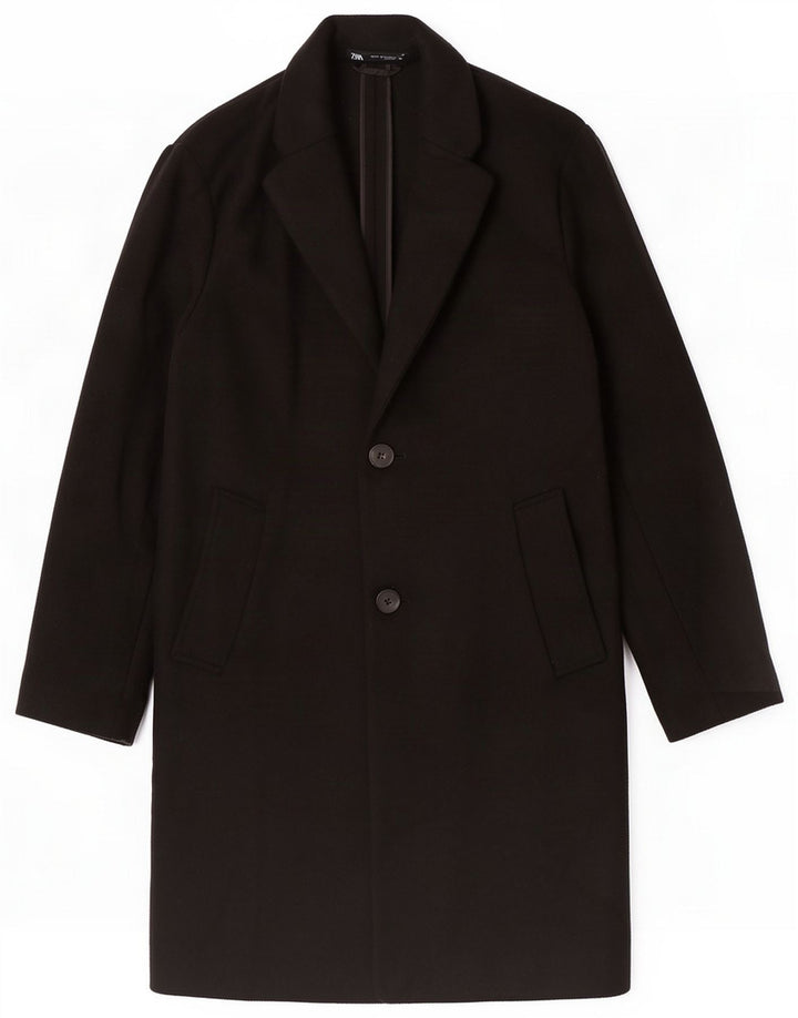 Zara Cappotto da uomo UK 34 XS Nero Poliestere