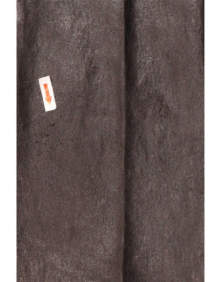 Pantaloni in pelle svasati da donna vintage W28 L30 neri