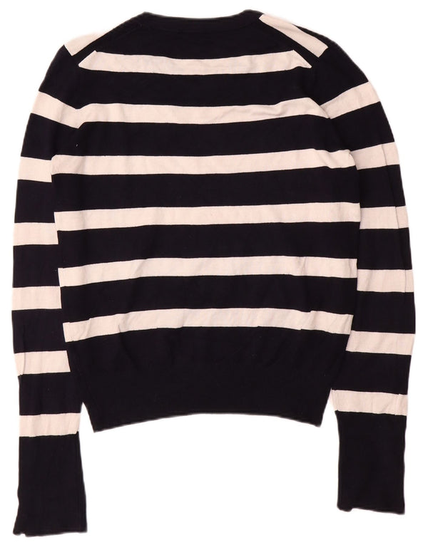 Maglione Zara da donna con scollo a barca UK 14 grandi righe nere