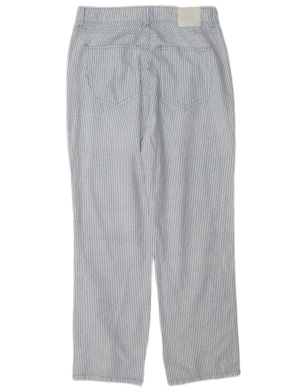 Pantaloni casual dritti da donna Zara EU 38 Small W28 L28 Gessato blu