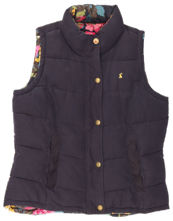 JOULES Gilet imbottito da donna UK 12 medio blu navy poliestere