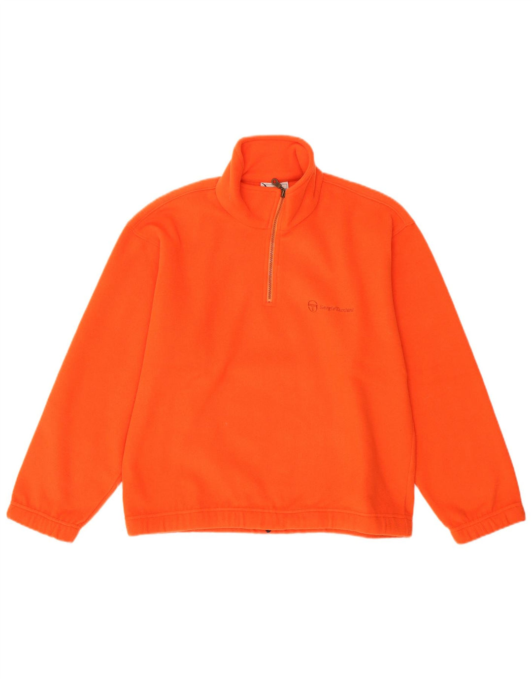 Maglione in pile da uomo Sergio Tacchini con zip e collo piccolo in poliestere arancione