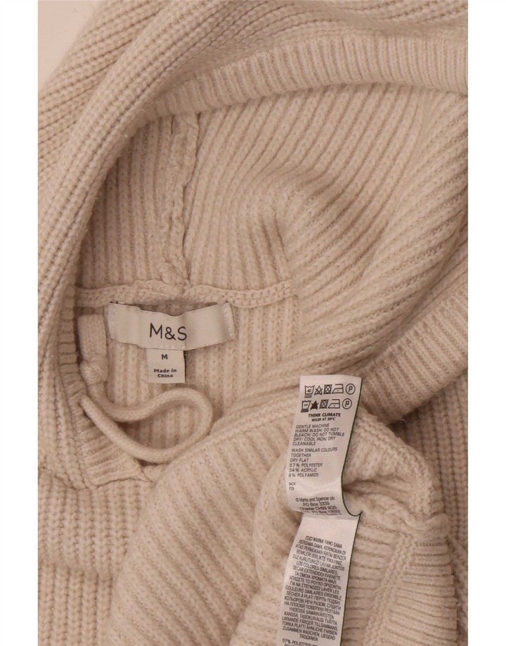 Maglione con cappuccio da donna Marks & Spencer UK 14 Poliestere beige medio