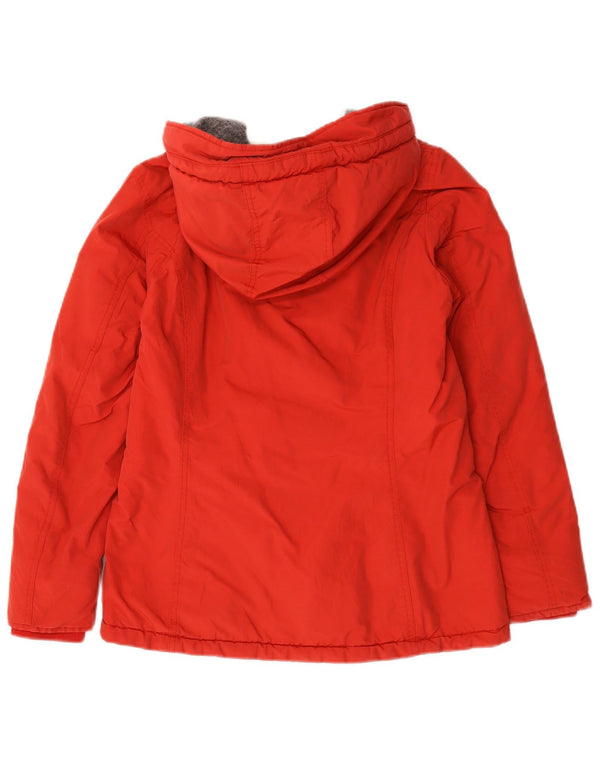 Giacca Parka con cappuccio da donna Woolrich UK 14 cotone rosso medio