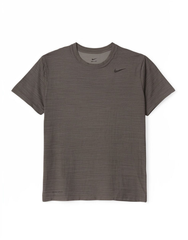 T-shirt da uomo Nike Top in poliestere a righe grigio medio