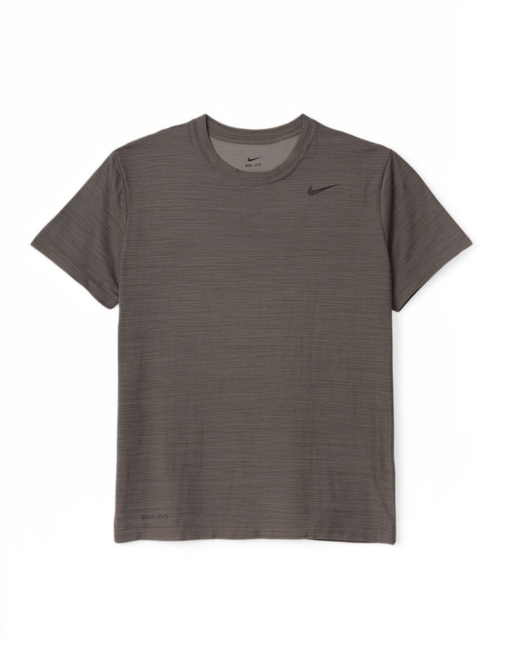 T-shirt da uomo Nike Top in poliestere a righe grigio medio