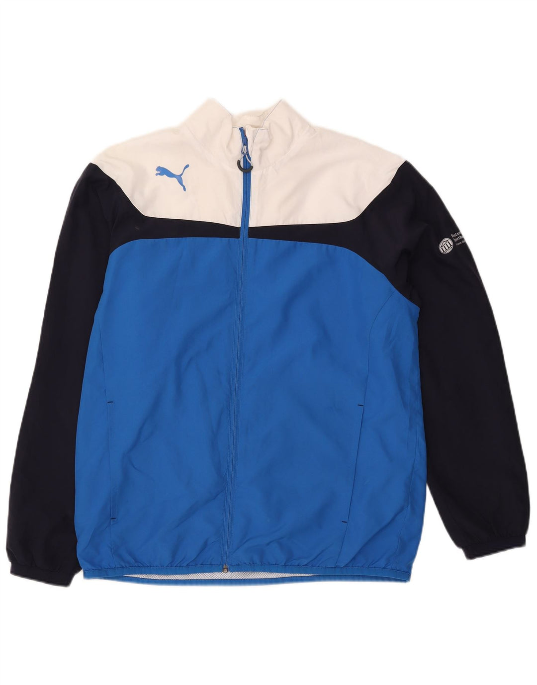 Giacca da tuta da uomo Puma Large in poliestere color block blu