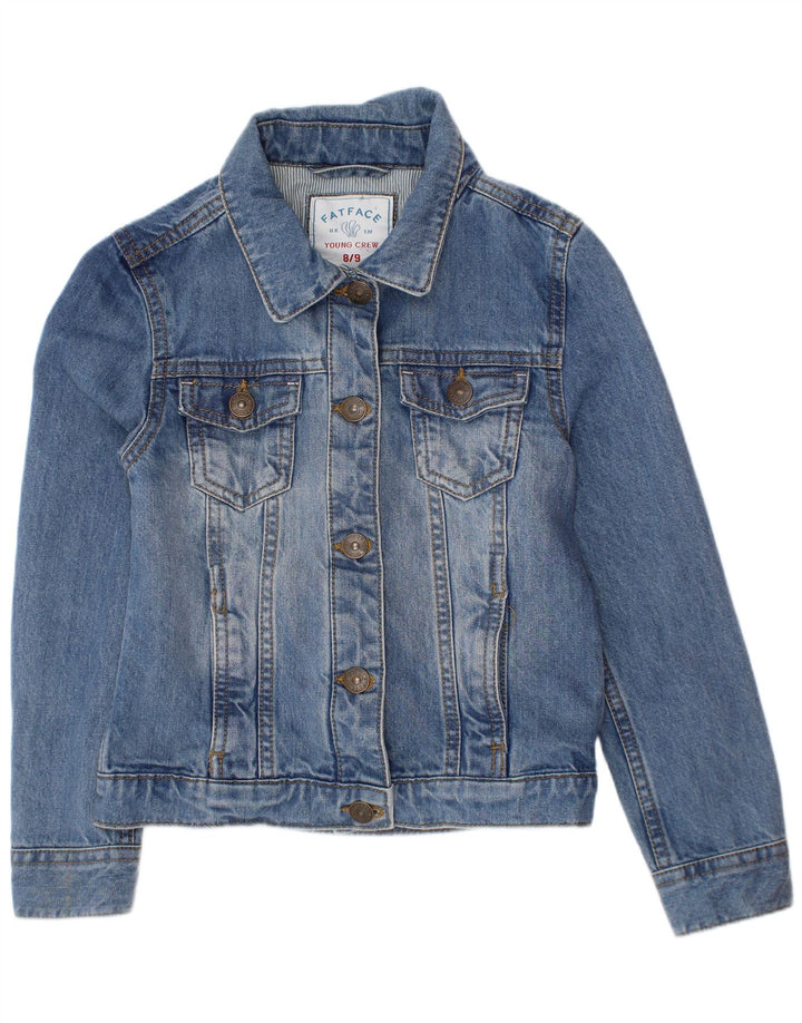 Giacca di jeans per ragazze Fat Face 8-9 anni in cotone blu