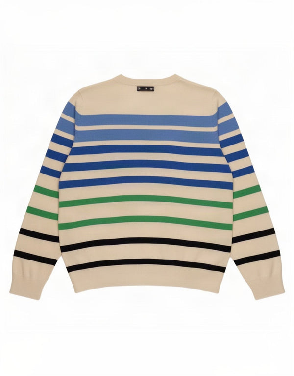 Maglione maglione con scollo a barca da donna Marks & Spencer UK 16 grandi strisce blu