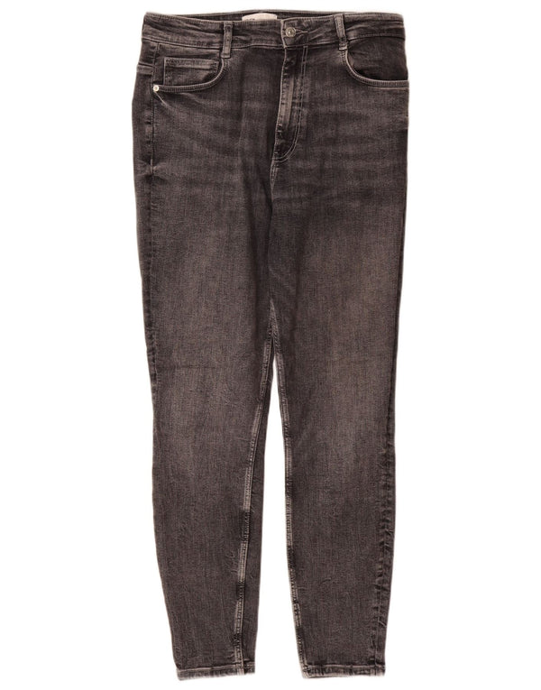 Jeans skinny a vita alta da donna Zara EU 44 XL W34 L29 Cotone grigio