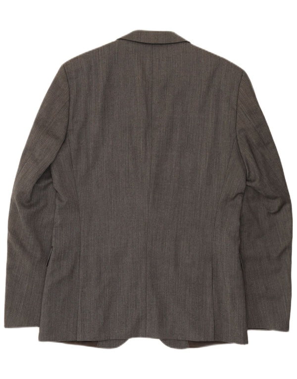 Hugo Boss Mens 2 Button Blazer Jacket EU 48 Medium Grey Virgin Wool