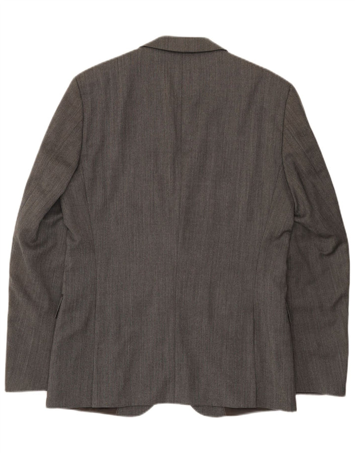 Giacca blazer da uomo a 2 bottoni Hugo Boss EU 48 Lana vergine grigio medio