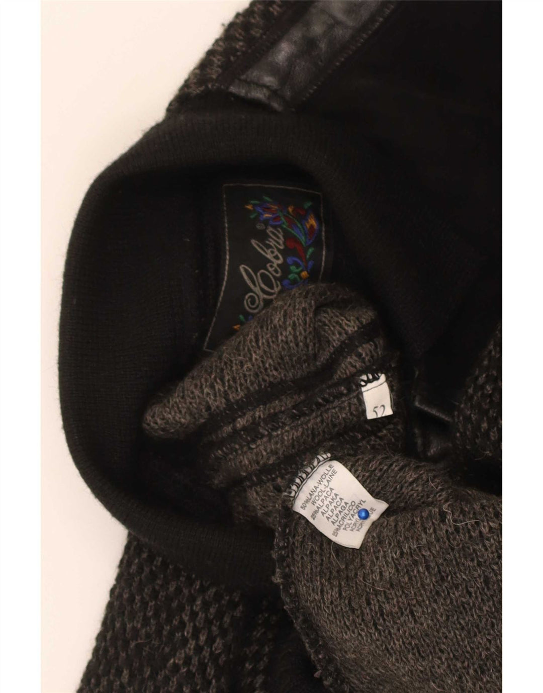 Maglione da uomo con collo alto Cobra IT 52 Large Black Argyle/Diamond Wool