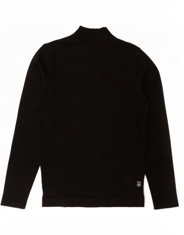 Massimo Dutti Maglione da uomo a collo alto in lana nera media