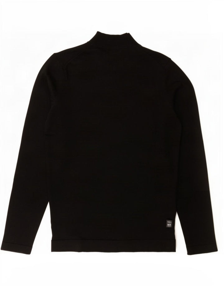 Massimo Dutti Maglione da uomo a collo alto in lana nera media