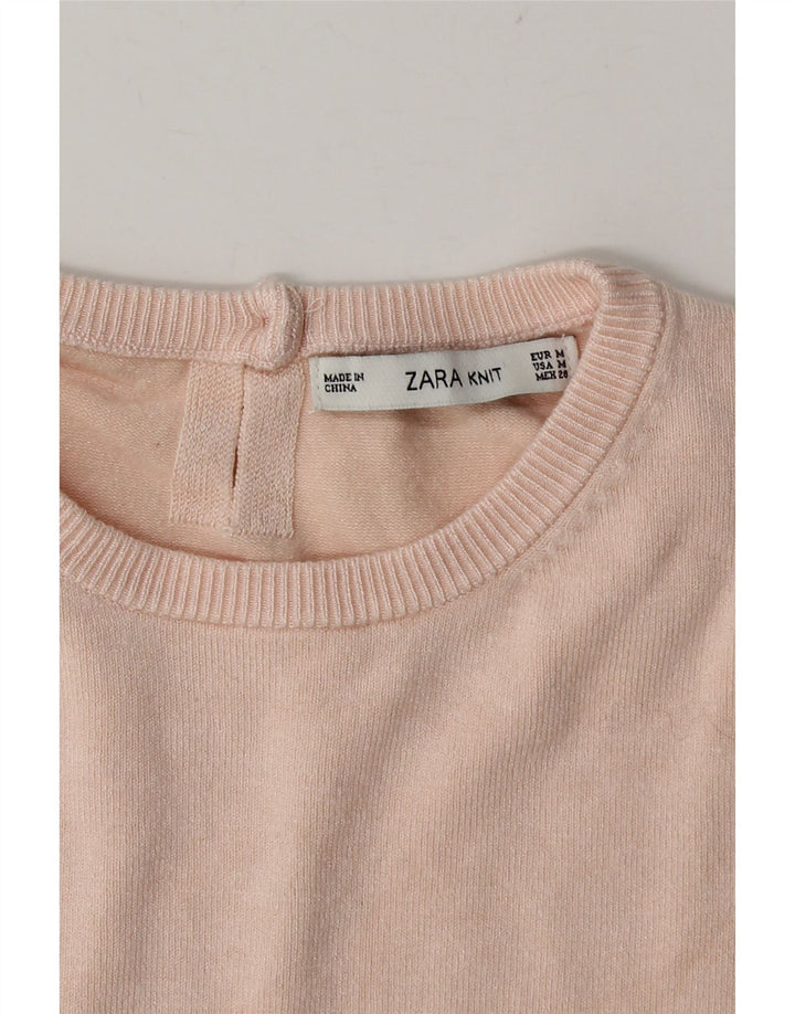 Maglione maglione girocollo da donna Zara UK 12 Rosa medio