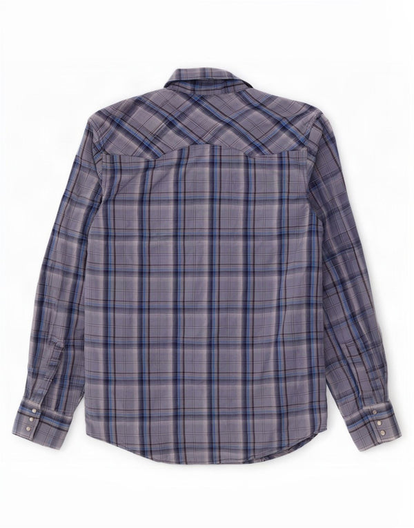 Camicia da uomo Wrangler in cotone a quadri blu medio