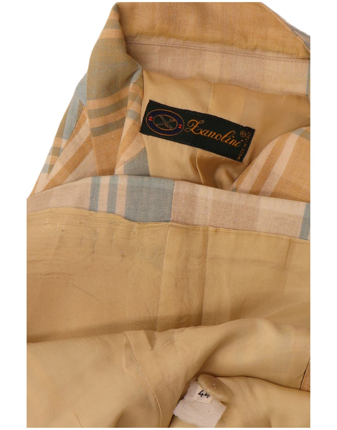 Giacca blazer vintage da donna a 3 bottoni IT 44 medio giallo a quadri