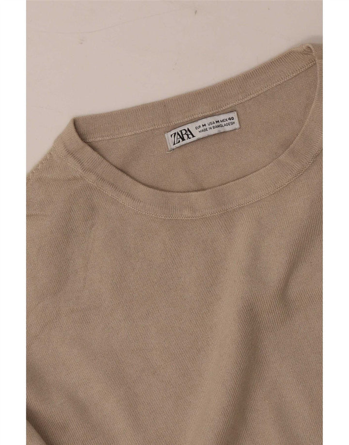 Maglione maglione girocollo da uomo Zara beige medio