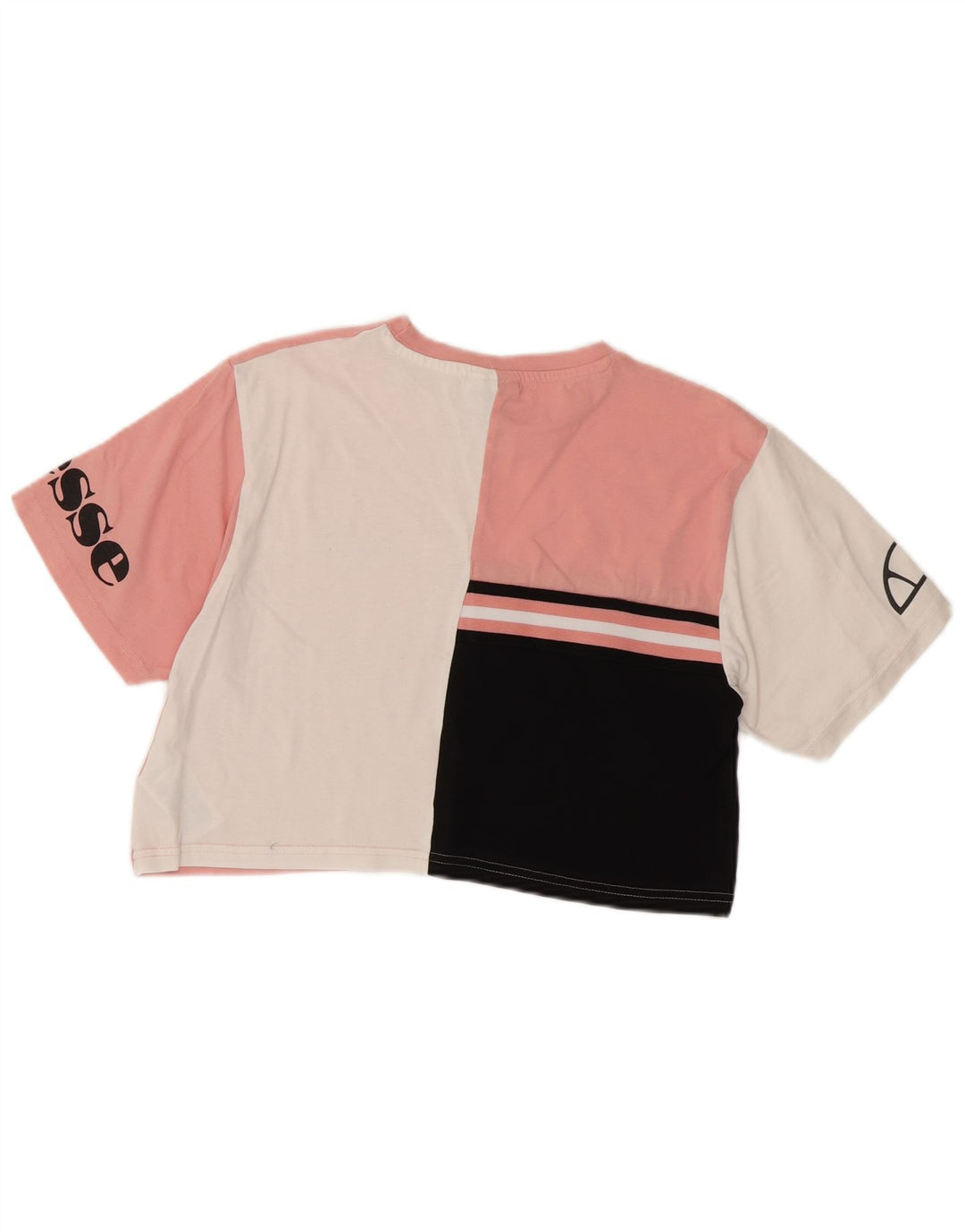 ELLESSE Womens Graphic T-Shirt Top UK 10 Small  Multicoloured Colourblock