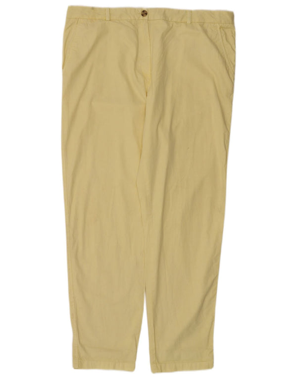 Pantaloni chino dritti da donna Marks & Spencer UK 18 XL W38 L30 Giallo
