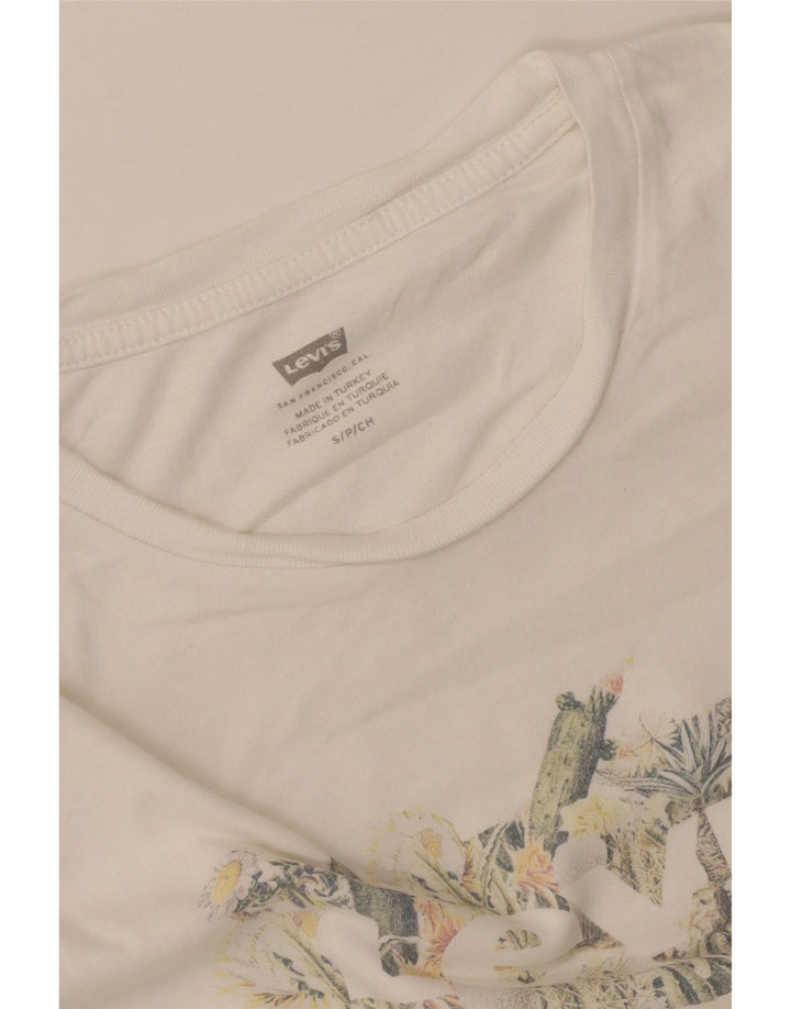 T-shirt grafica da donna LEVI'S Top UK 10 piccola bianca