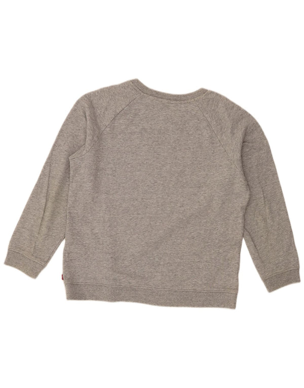 Felpa grafica da donna Levi's UK 14 Cotone screziato grigio medio