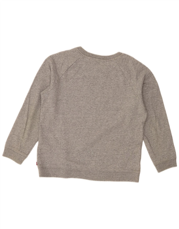 Felpa grafica da donna Levi's UK 14 Cotone screziato grigio medio