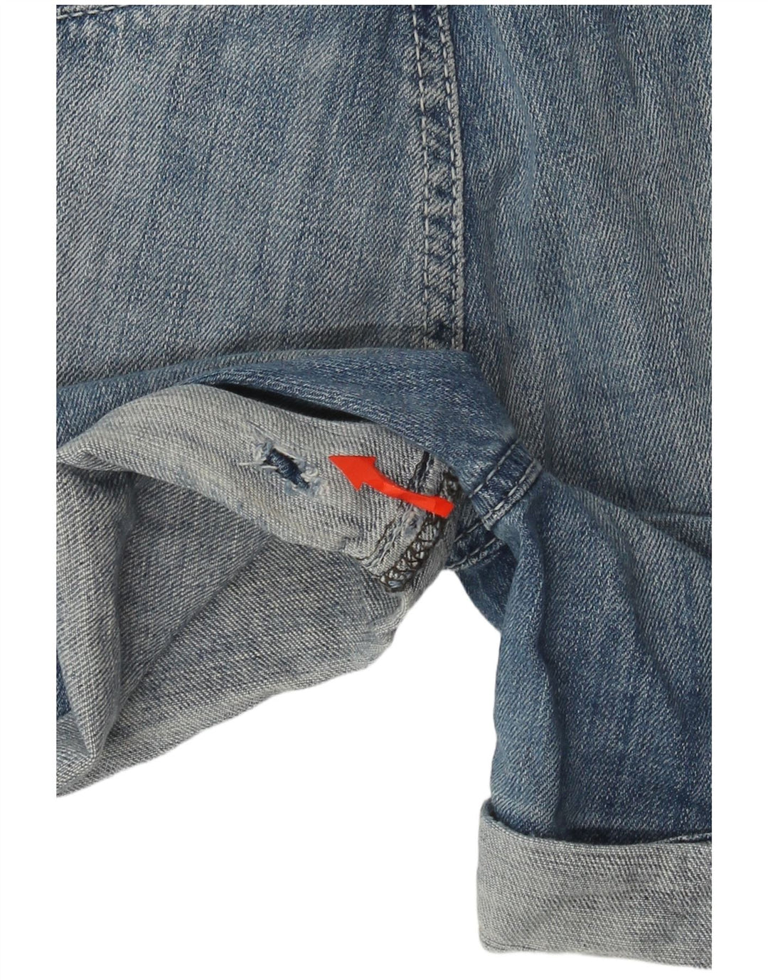 Pantaloncini di jeans invecchiati Guess da donna W28 cotone blu medio