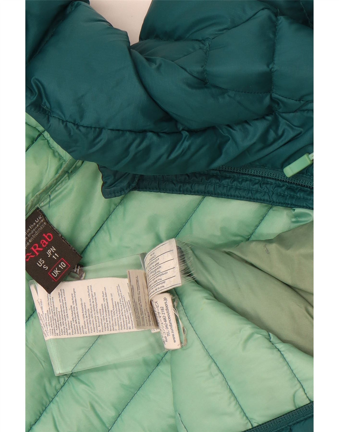 Giacca imbottita con cappuccio da donna Rab UK 10 Small Verde Poliammide