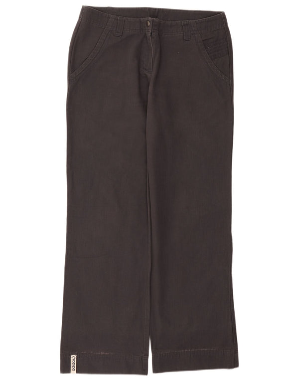 Adidas Womens Straight Casual Trousers UK 12 Medium W30 L30 Grey Cotton