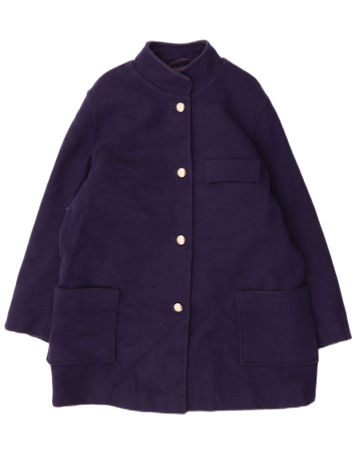 Cappotto vintage da donna UK 14 medio blu navy