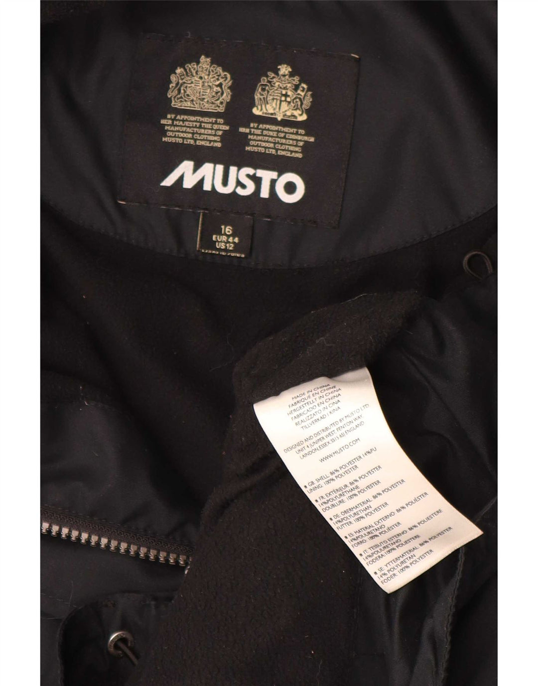 Giacca a vento oversize da donna Musto UK 16 Large Black Colourblock
