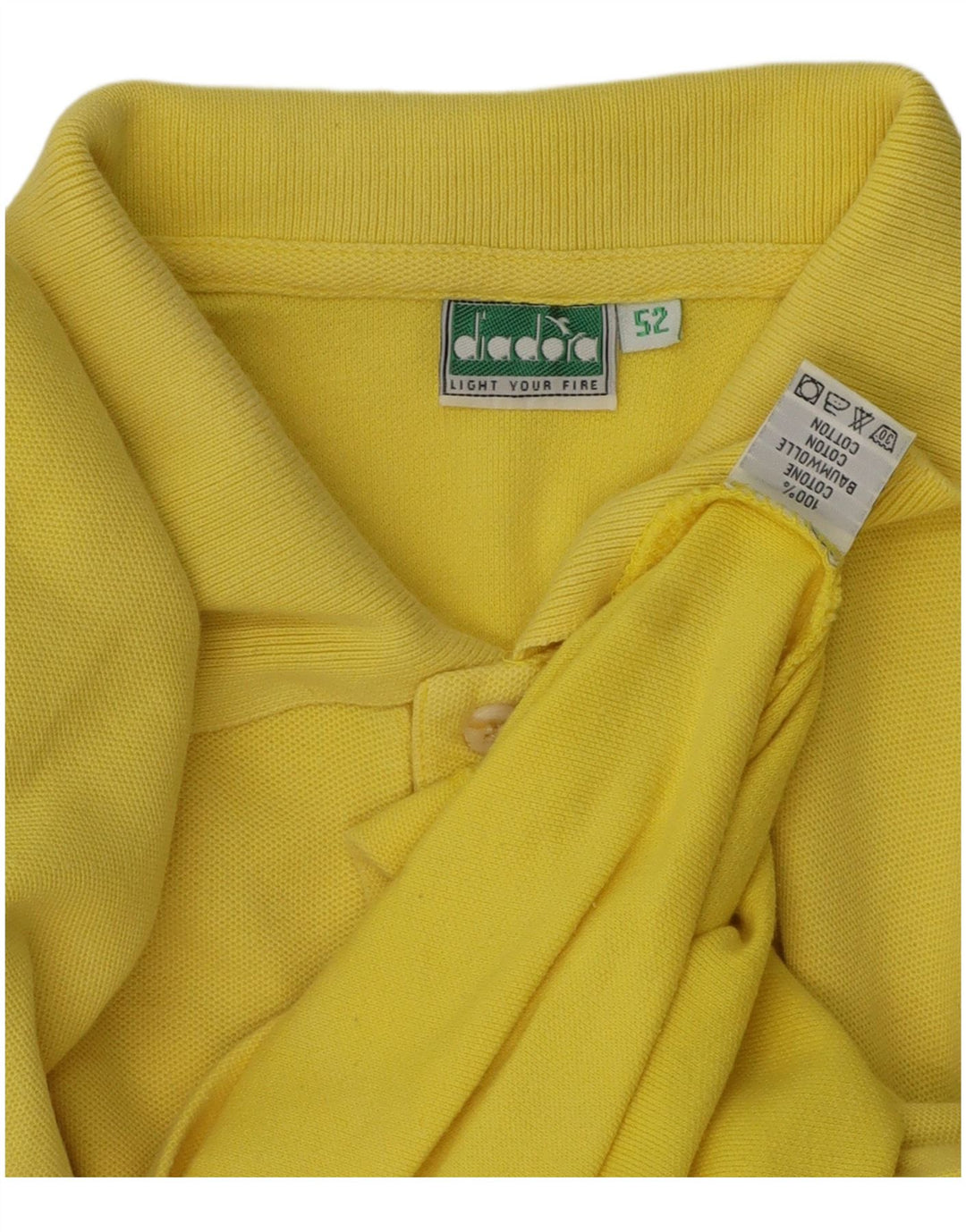 Polo DIADORA Uomo IT 52 Large Giallo Cotone