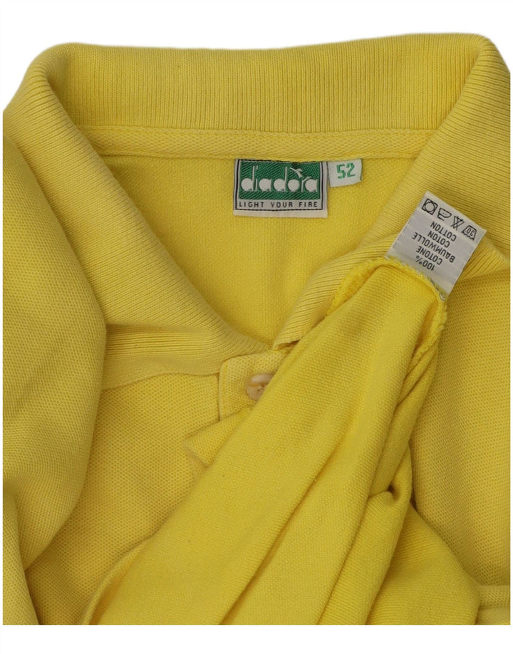 Polo DIADORA Uomo IT 52 Large Giallo Cotone