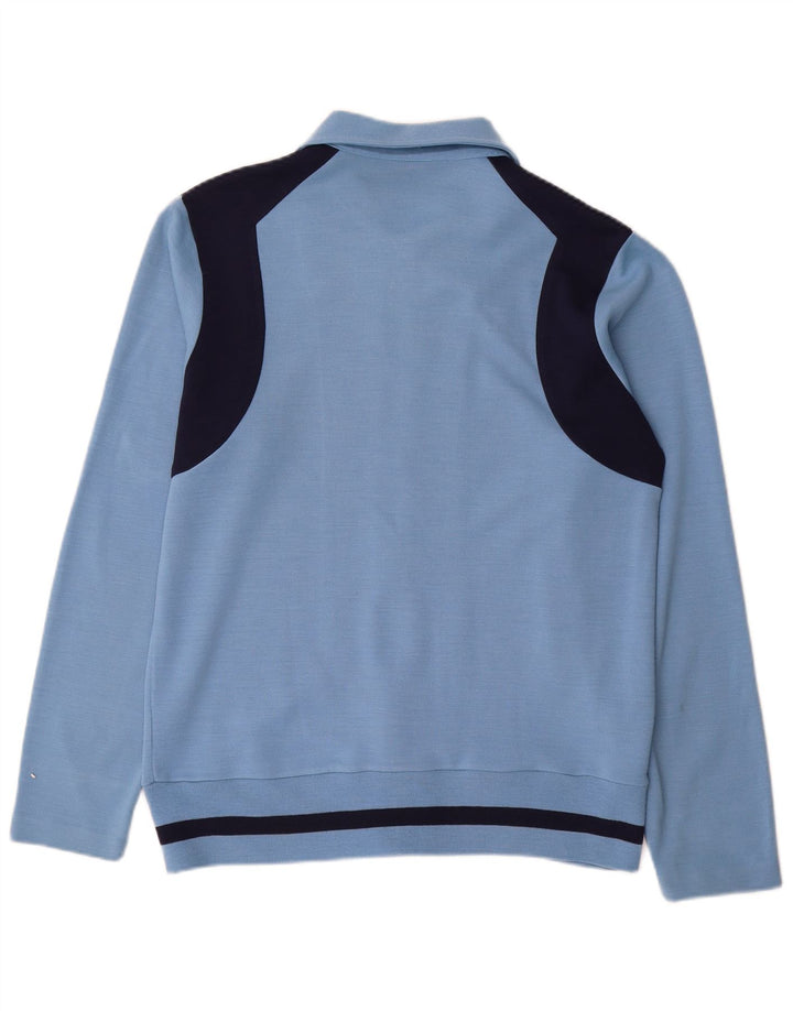 Giacca da ginnastica vintage da uomo in color block blu medio