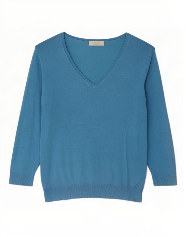 Maglione oversize con scollo a V da donna Marks & Spencer UK 12 Blu medio