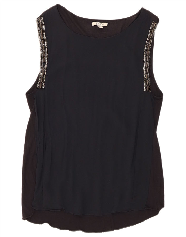 Top in camicetta senza maniche da donna Zara UK 12 medio nero