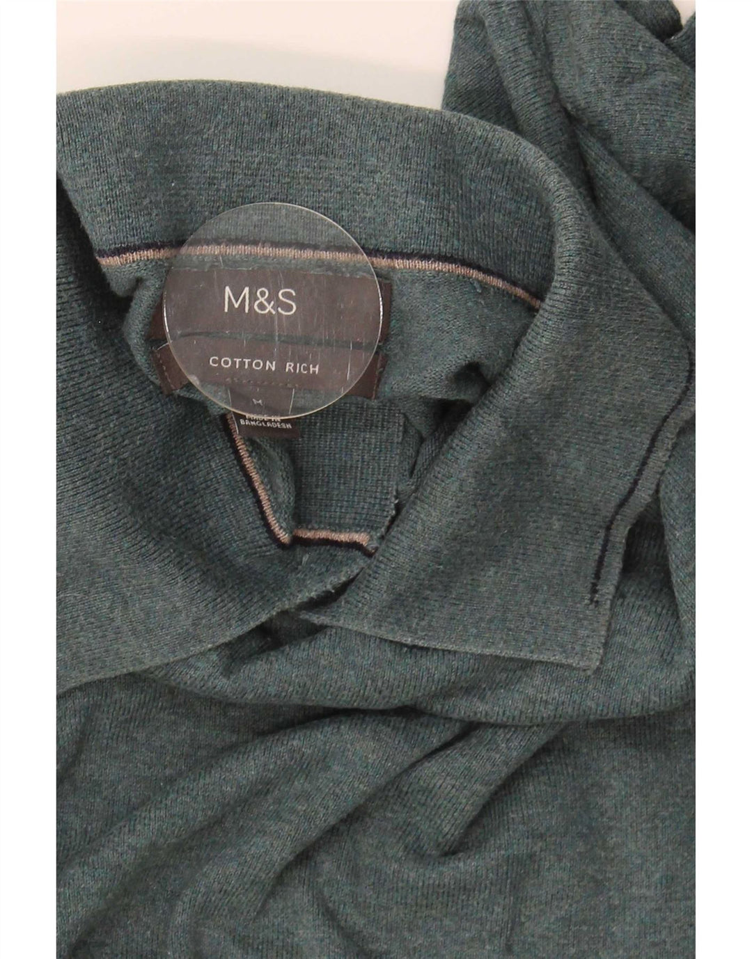 Maglione da uomo Marks & Spencer con collo alto in cotone verde medio