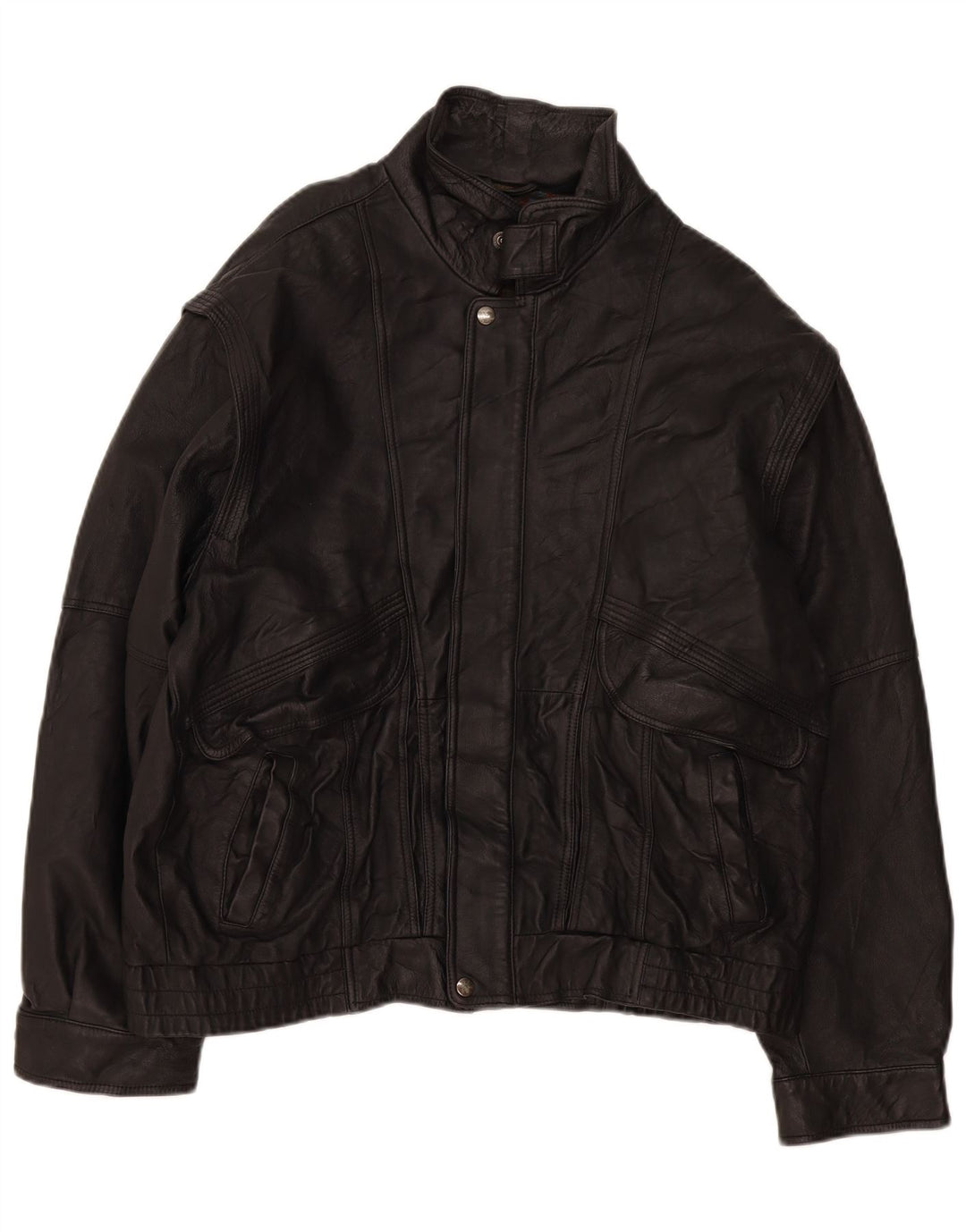 Giacca in pelle vintage da uomo UK 40 grande nera