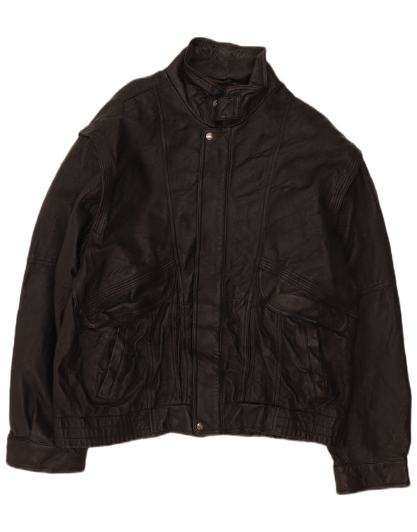 Giacca in pelle vintage da uomo UK 40 grande nera