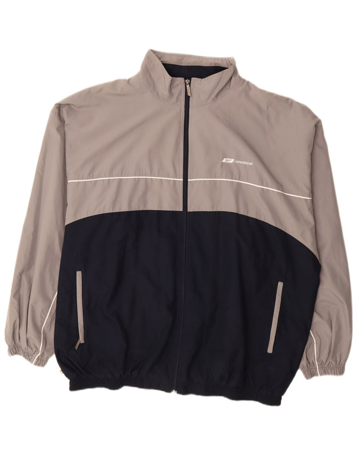 Giacca da tuta da uomo REEBOK 2XL Poliestere color block grigio