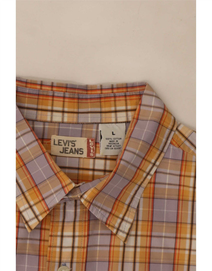 Levi's Camicia a maniche corte da uomo in cotone a quadri multicolore grande