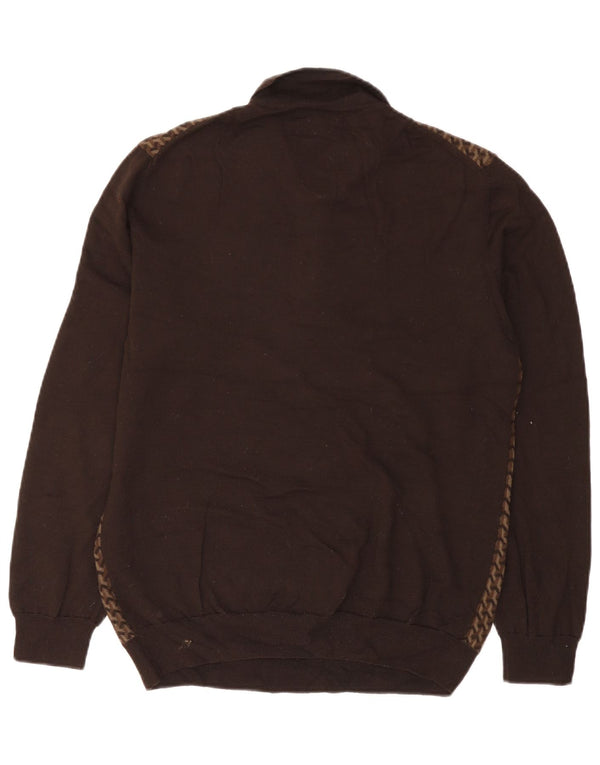 MARKS & SPENCER Mens Autograph Polo Neck Jumper Sweater Large Brown