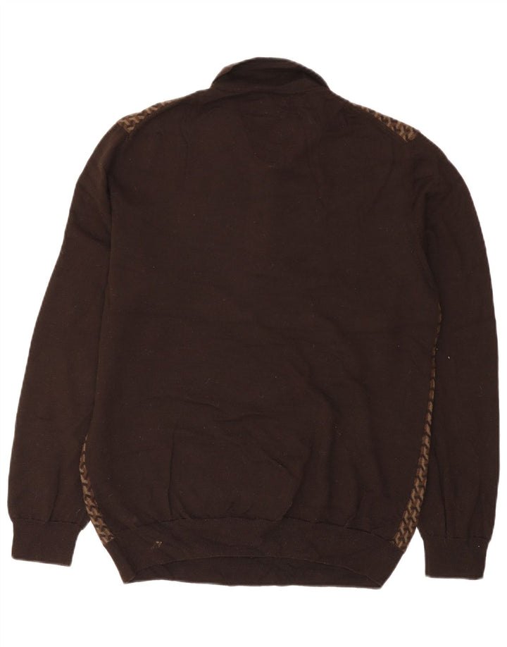 MARKS & SPENCER Maglione da uomo con collo a polo autografo grande marrone